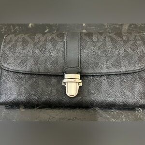 Michael Kors Black Wallet with silver accents